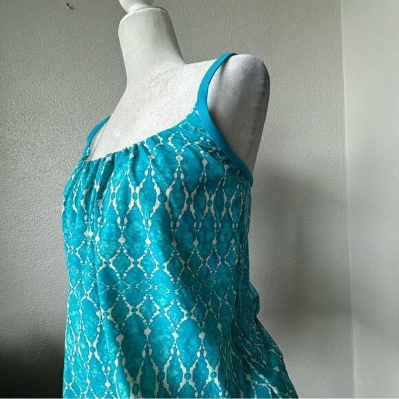 Ocean Avenue Swimwear Tankini Turquoise Blue White SZ M - Picture 4 of 15